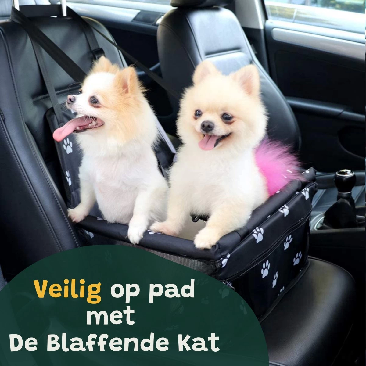 Luxe Autostoel Hond – Opvouwbare Hondenmand Auto – Reisbench Hond – Automand Hond -Hondenstoel Pootjesprint - Afbeelding 5