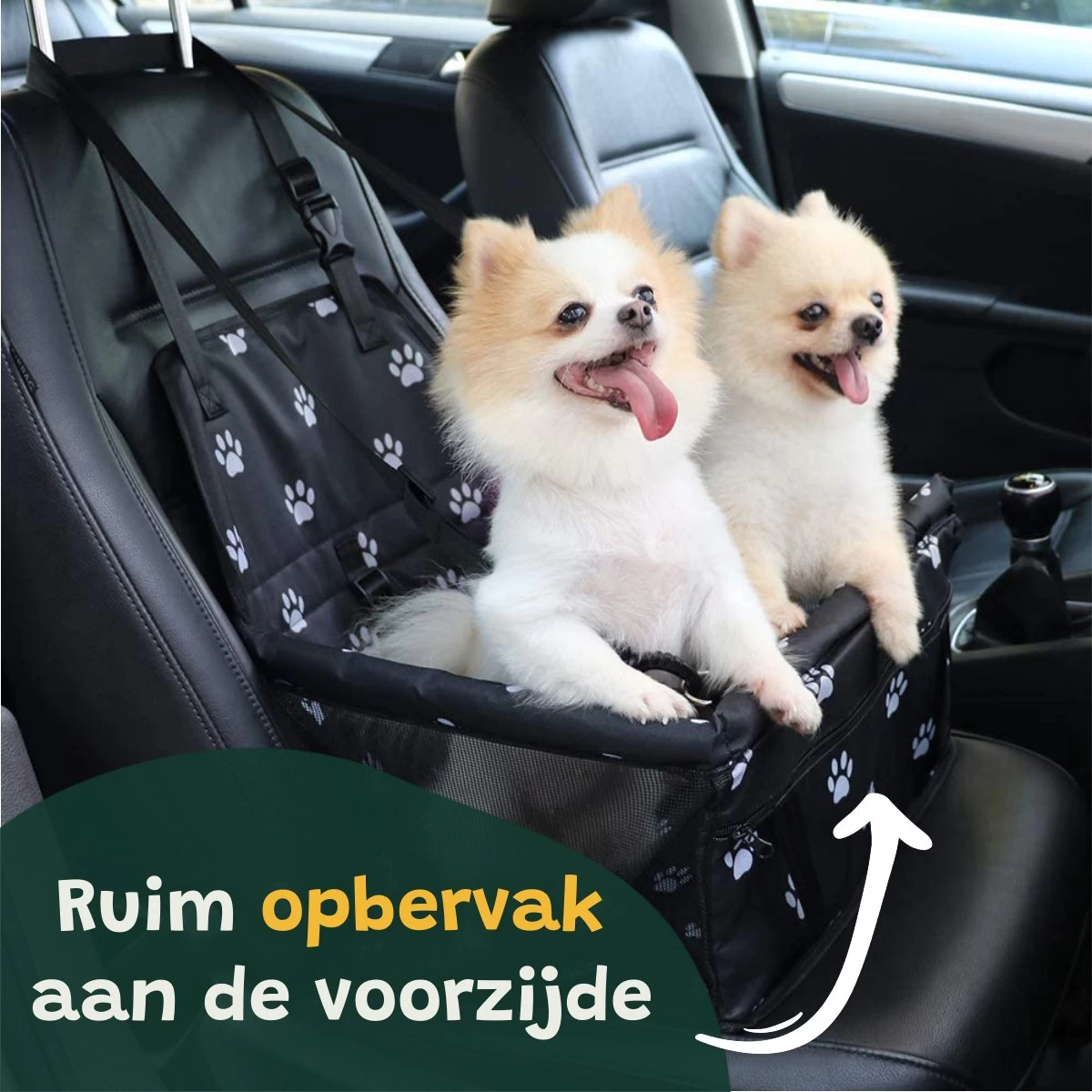 Luxe Autostoel Hond – Opvouwbare Hondenmand Auto – Reisbench Hond – Automand Hond -Hondenstoel Pootjesprint - Afbeelding 8