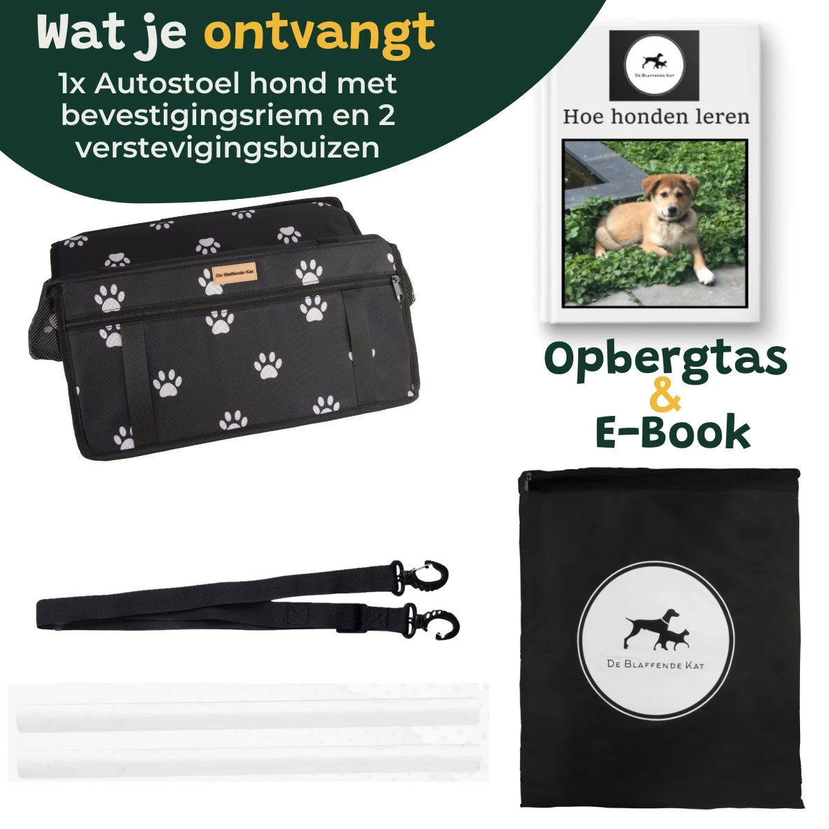 Luxe Autostoel Hond – Opvouwbare Hondenmand Auto – Reisbench Hond – Automand Hond -Hondenstoel Pootjesprint - Afbeelding 9