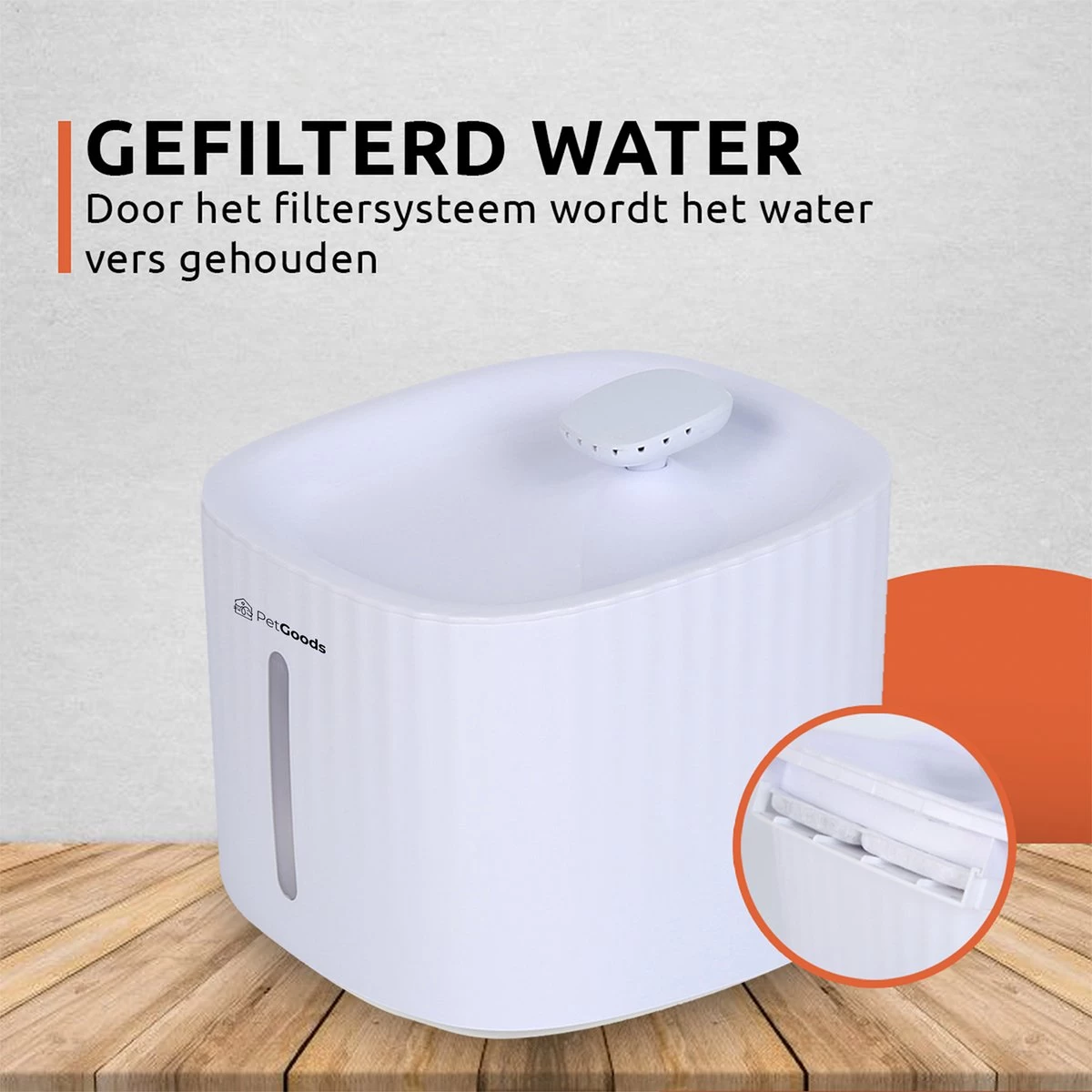 PetGoods Drinkfontein - Honden & Katten – 3 Liter - Fluisterstil - Drinkfontein Kat - Incl. Filter & Pomp - Afbeelding 6