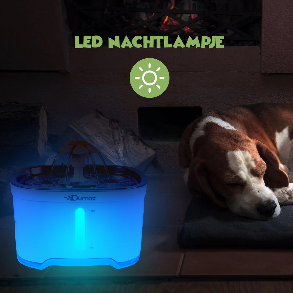 Qumax RVS Drinkfontein Voor Kat Met 3 Filters & Matje - Water Fontein - Waterdispenser - Waterautomaat - 2,5 L - Afbeelding 5