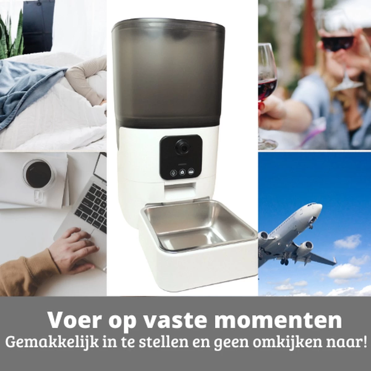 LARMA Automatische Voerbak Met Camera - Automatische Voerbak Voor Kat En Hond - Voerinhoud 6 Liter - Voerautomaat Met Smartphone Besturing - Met Camera - Voerdispenser Voor Hond En Kat - Afbeelding 6