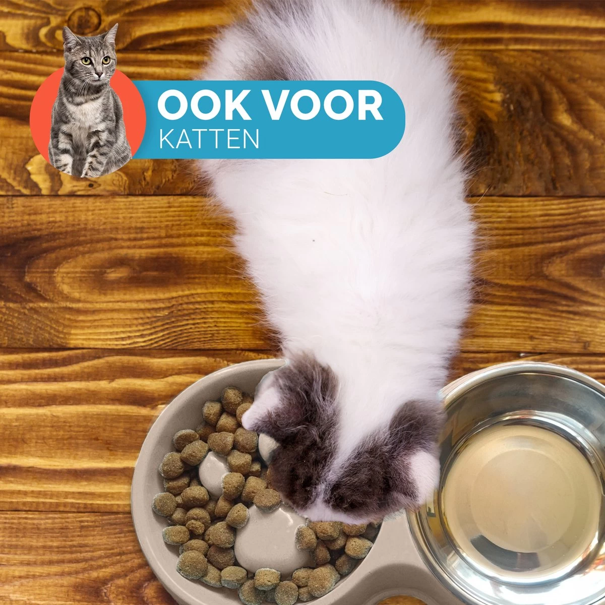 Anti Schrokbak Voor Kleine Honden - Hondenvoerbak - Slowfeeder Voerbak Katten - Hondenbak En RVS Waterbak - Afbeelding 7
