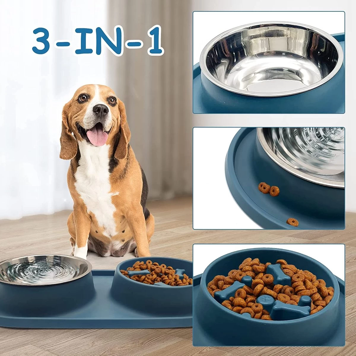 Anti Schrokbak Hond – Slow Feeder – Drinkbak – Voerbak Kat – Silicone Placemat – 300ml - Afbeelding 2