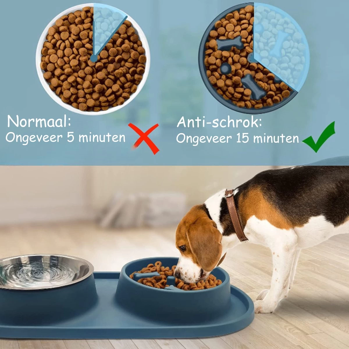 Anti Schrokbak Hond – Slow Feeder – Drinkbak – Voerbak Kat – Silicone Placemat – 300ml - Afbeelding 3