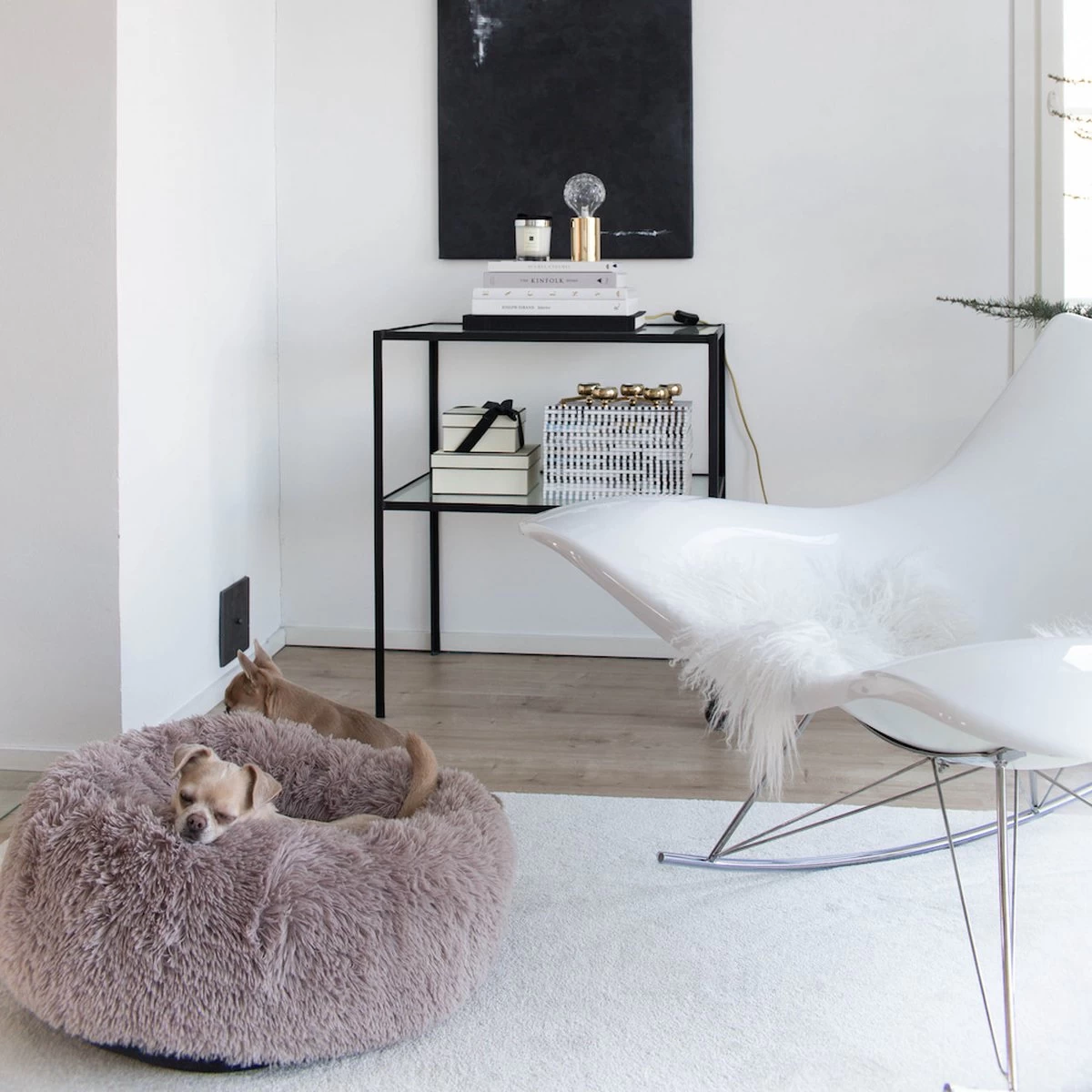 District 70 FUZZ - Hondenmand Comfortabel En Zacht Pluche - Zand, Oudroze, Donkergrijs En Lichtgrijs In S/M/L/XL - Maat: Medium, Kleur: Zand - Afbeelding 20