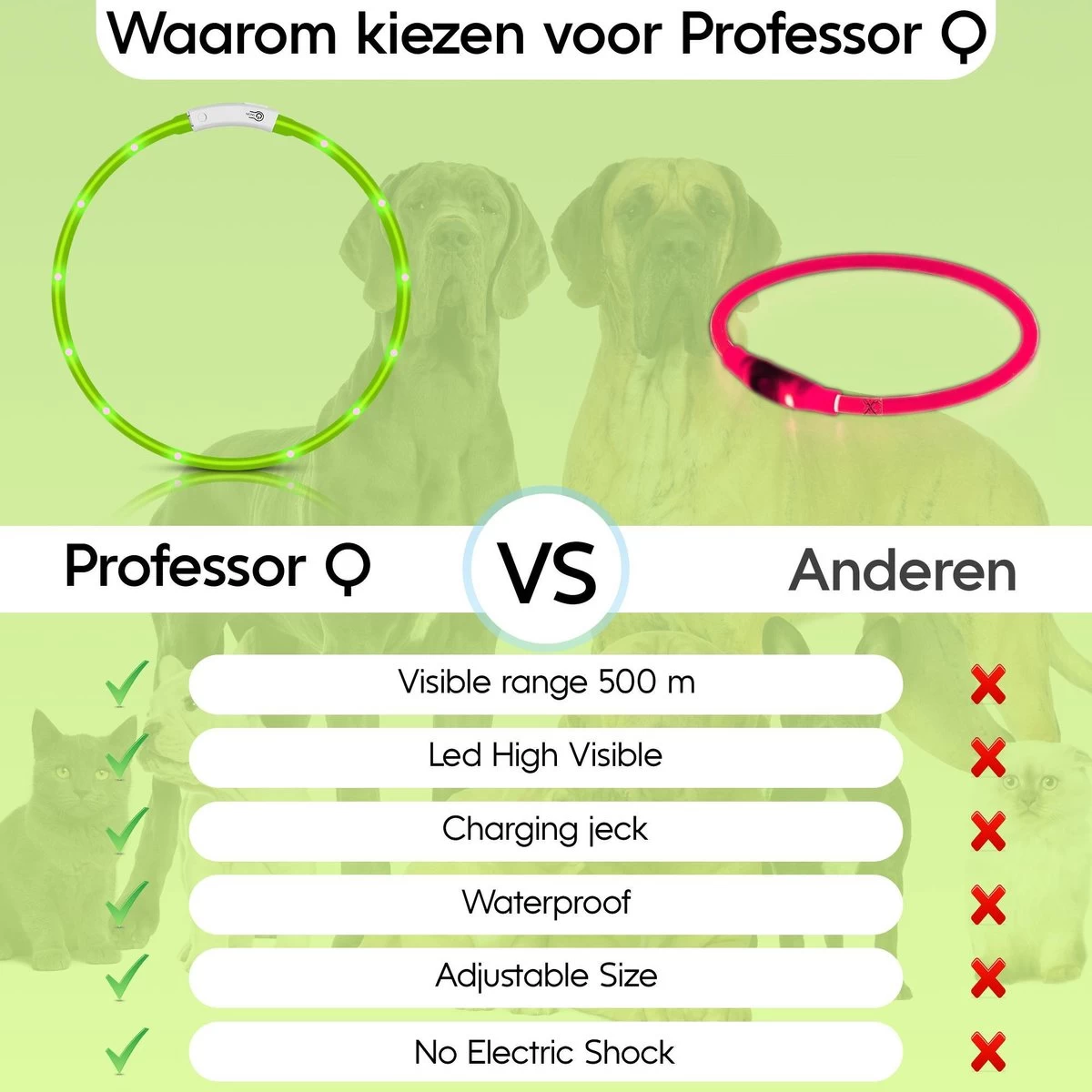 Groene LED Halsband Voor Honden Medium / Groen Verlichte Halsband / Lichtgevende Halsband Hond / Diverse Formaten Beschikaar! Oplaadbaar Via USB / USB Halsband LED - Afbeelding 6