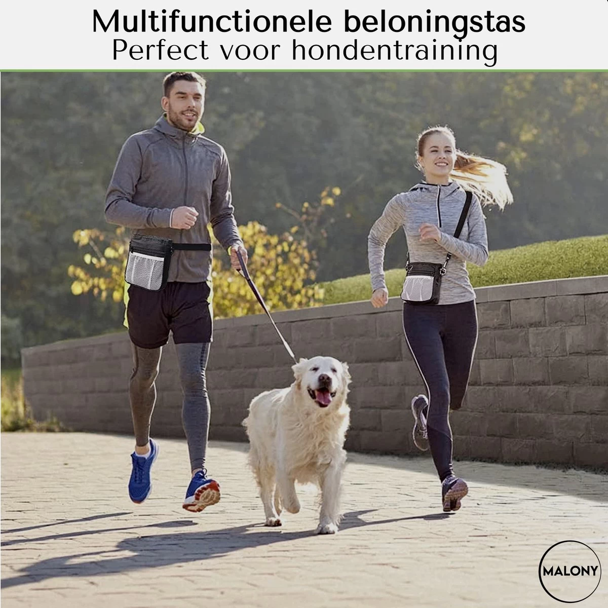 Malony Beloningstasje Voor Honden - Beloningszakje - Poepzakjes Dispenser - Verstelbare Riem - Nylon - Zwart - Afbeelding 8