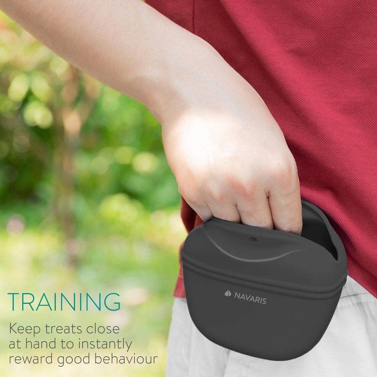 Navaris Honden Belongingszakje - Siliconen Voertasje - Set Van 2 - Traktatiezakje Voor Droogvoer En Natvoer - Met Magnetische Sluiting En Clip - Afbeelding 4