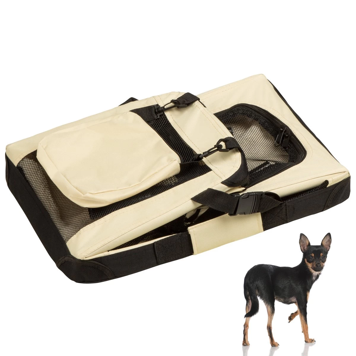 Autobench Nylon Bench Hond - Beige/Zwart - 68 X 41 X 51 Cm - Afbeelding 6