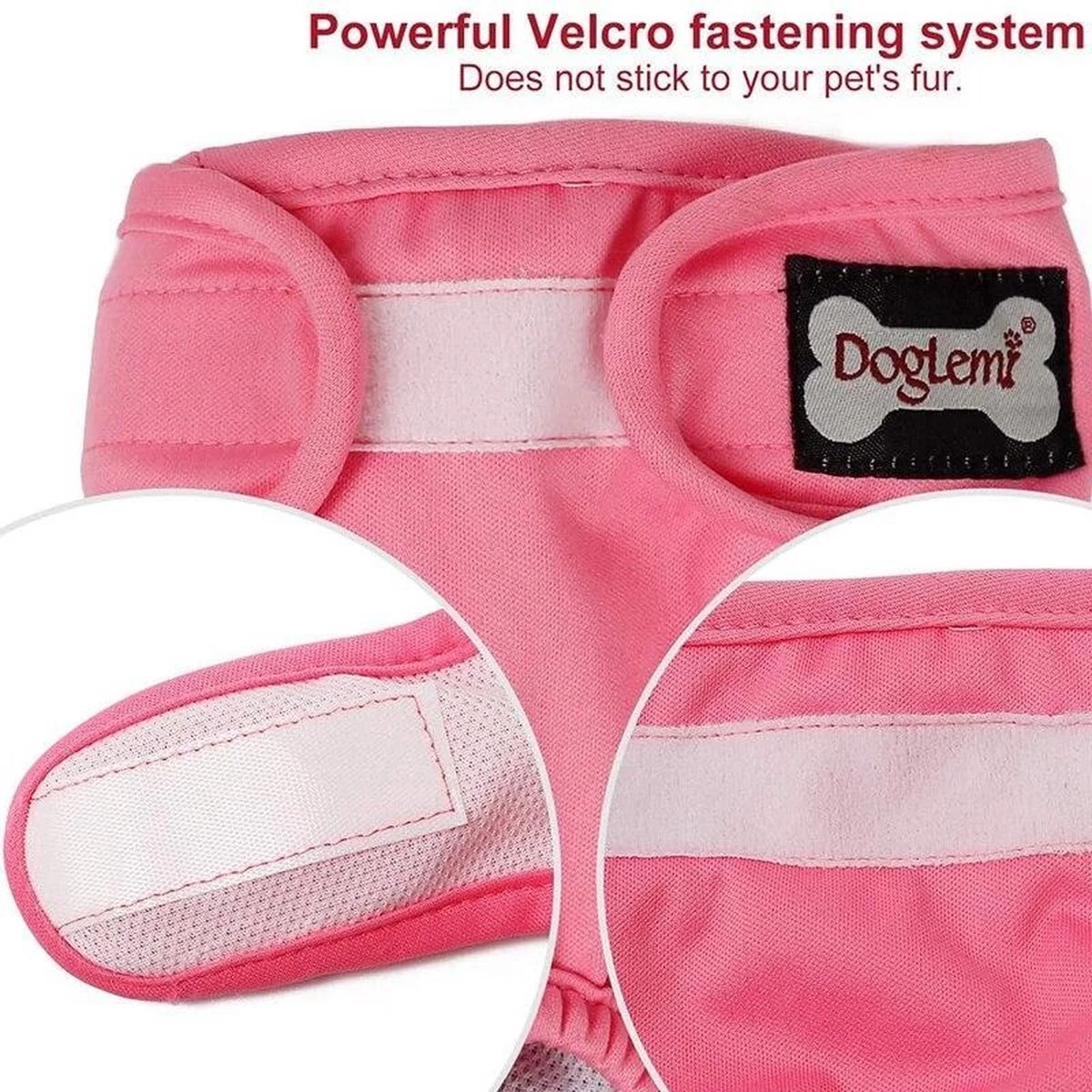 Loopsheidbroekje Hond - Roze - Maat XS - Hondenbroekje - Loopsheid Teef - Hondenluier - Wasbaar - Afbeelding 2