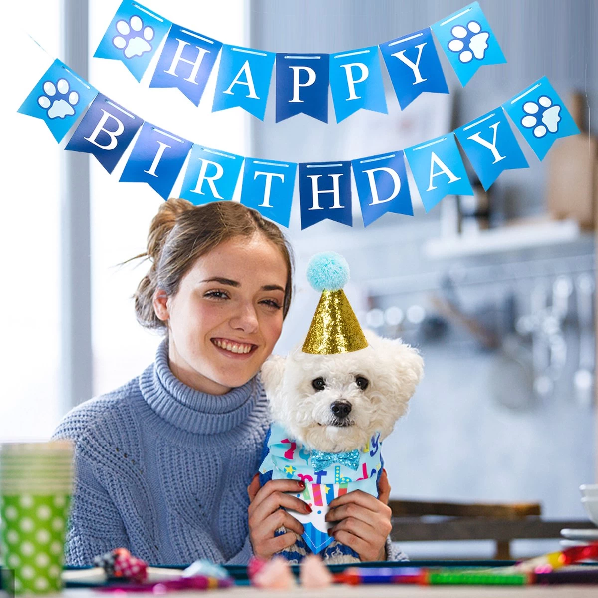 Nobleza B1T - Honden Verjaardag Bandana Set - Cadeau Hond - Afbeelding 6