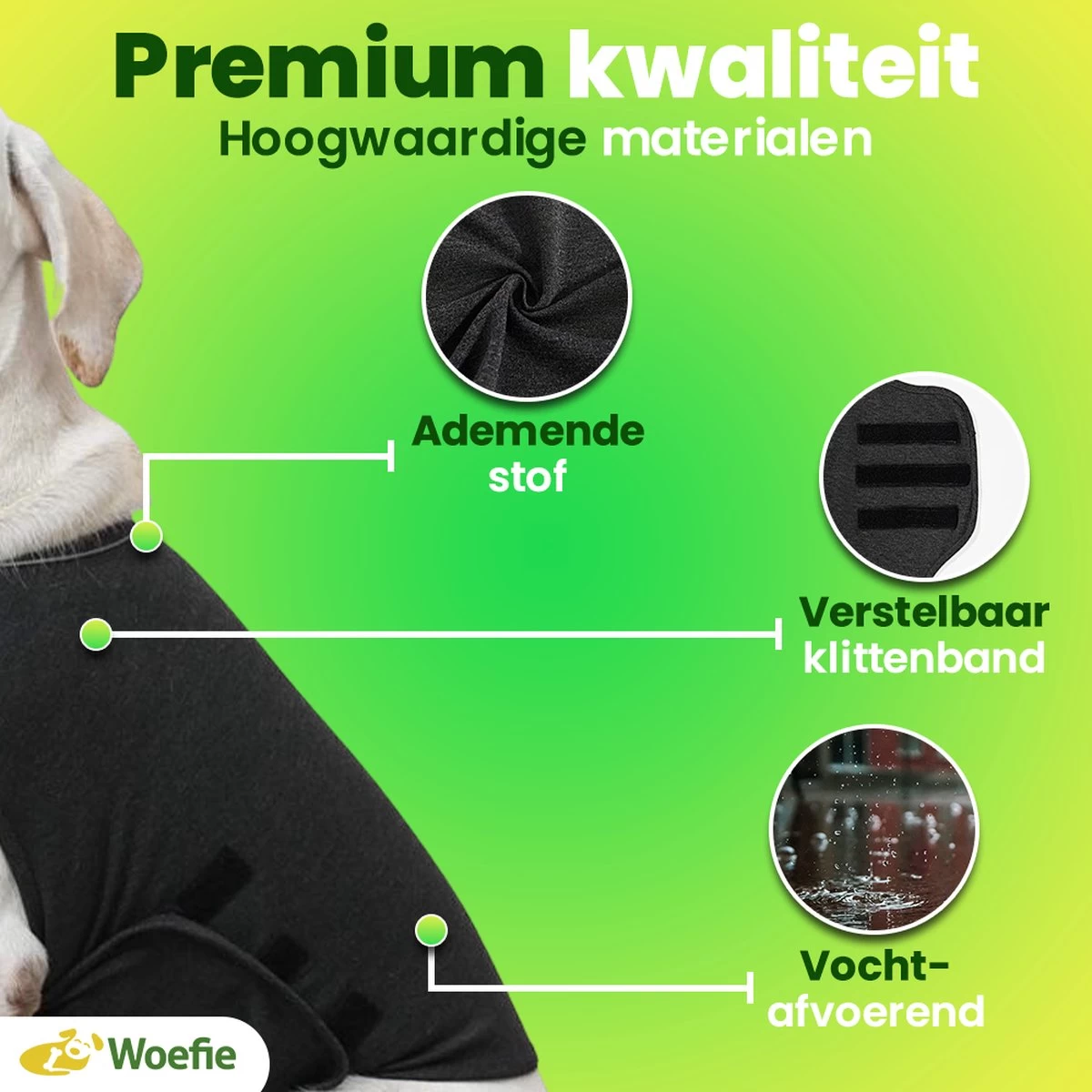 Woefie Honden Anti Stress Vest - Hond Blaffen - Maat M - Reflecterend - Thundershirt - Grijs - Afbeelding 6