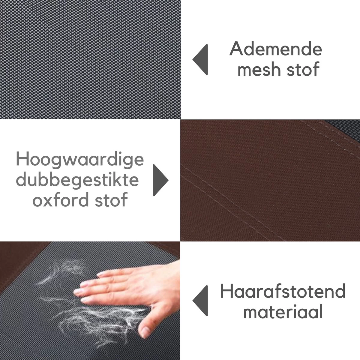 Hondenbed - Hondenstretcher - Honden Ligbed - L - Draagbaar - 92Lx76Bx18H Cm - Bruin - Afbeelding 3