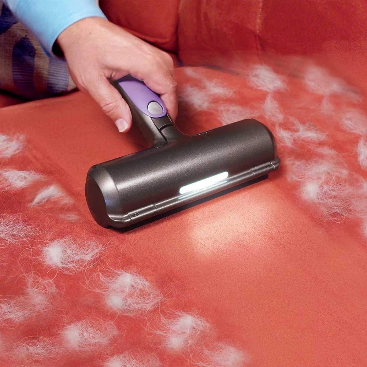 FurDaddy Batterij-aangedreven - Huisdier Haar Verwijderaar Voor Kleding - Herbruikbare Pluizenroller Voor Moeiteloze Verwijdering Van Kattenhaar & Hondenhaar - Zelfreinigende Pluizenborstel Voor Tapijt, Bank, Auto, Bed - Afbeelding 2