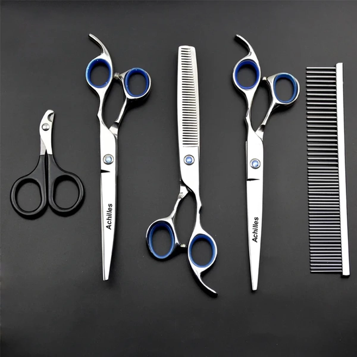 Hondenschaar - Scharenset Hond - 6-Delige Scharenset - Trimschaar Voor Honden - Huisdier Knipset - Afbeelding 2