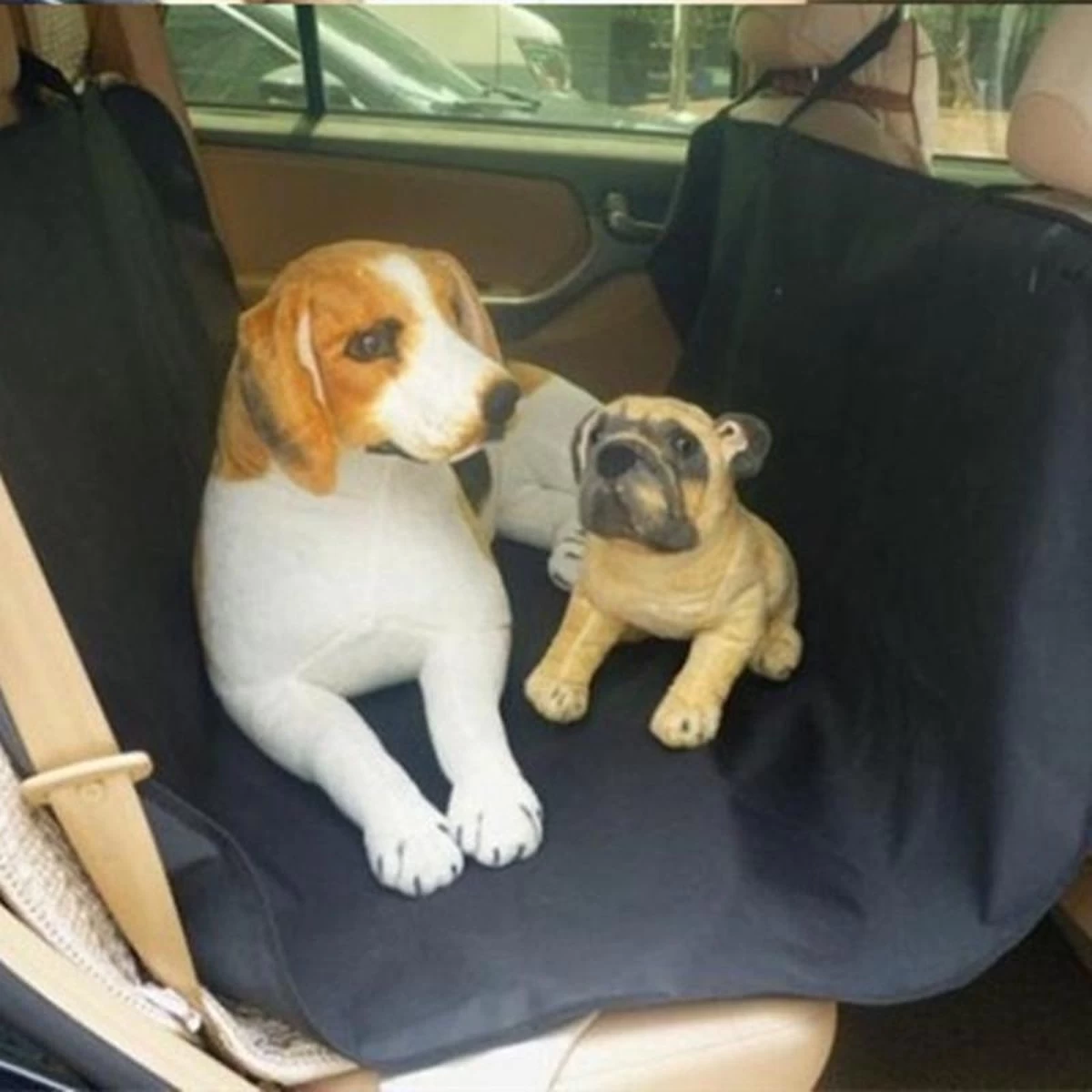 Merkloos Hondendeken / Hondenkleed / Beschermhoes - Voor In De Auto Achterbank Of Kofferbak - 137x147 Cm - Beschermhoes - Waterdicht - Zwart - Afbeelding 9