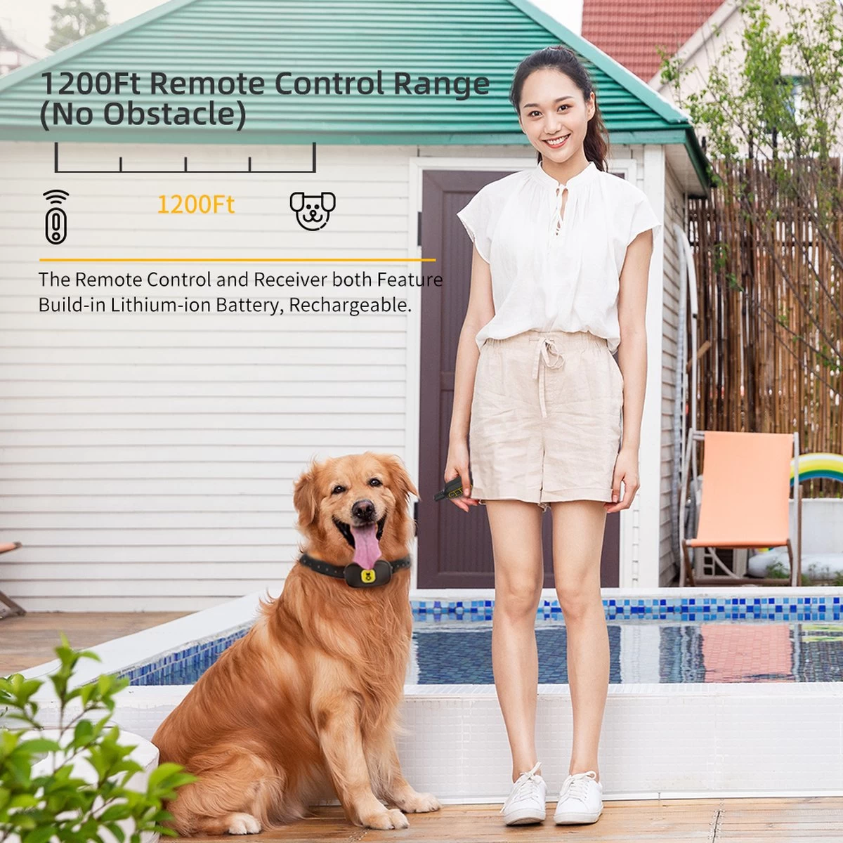 Anti Blafband EN Trainingshalsband In 1 - UNIEK Systeem - 500m Bereik - Trainingsband Opvoedband Waterdicht - Anti Blaf Apparaat - Teletac - Oplaadbaar - Volautomatisch - Grote & Kleine Hond - Afbeelding 2