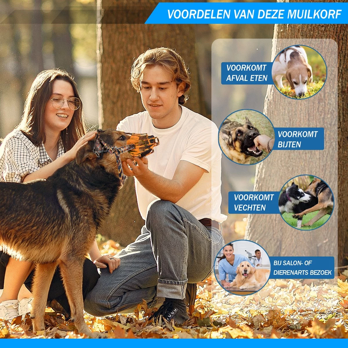 Sharon-B Muilkorf Hond - Camo Bruin - Maat M - Snuitomtrek 26 Tot 30 Cm - Voor Middelgrote Honden - Afbeelding 3