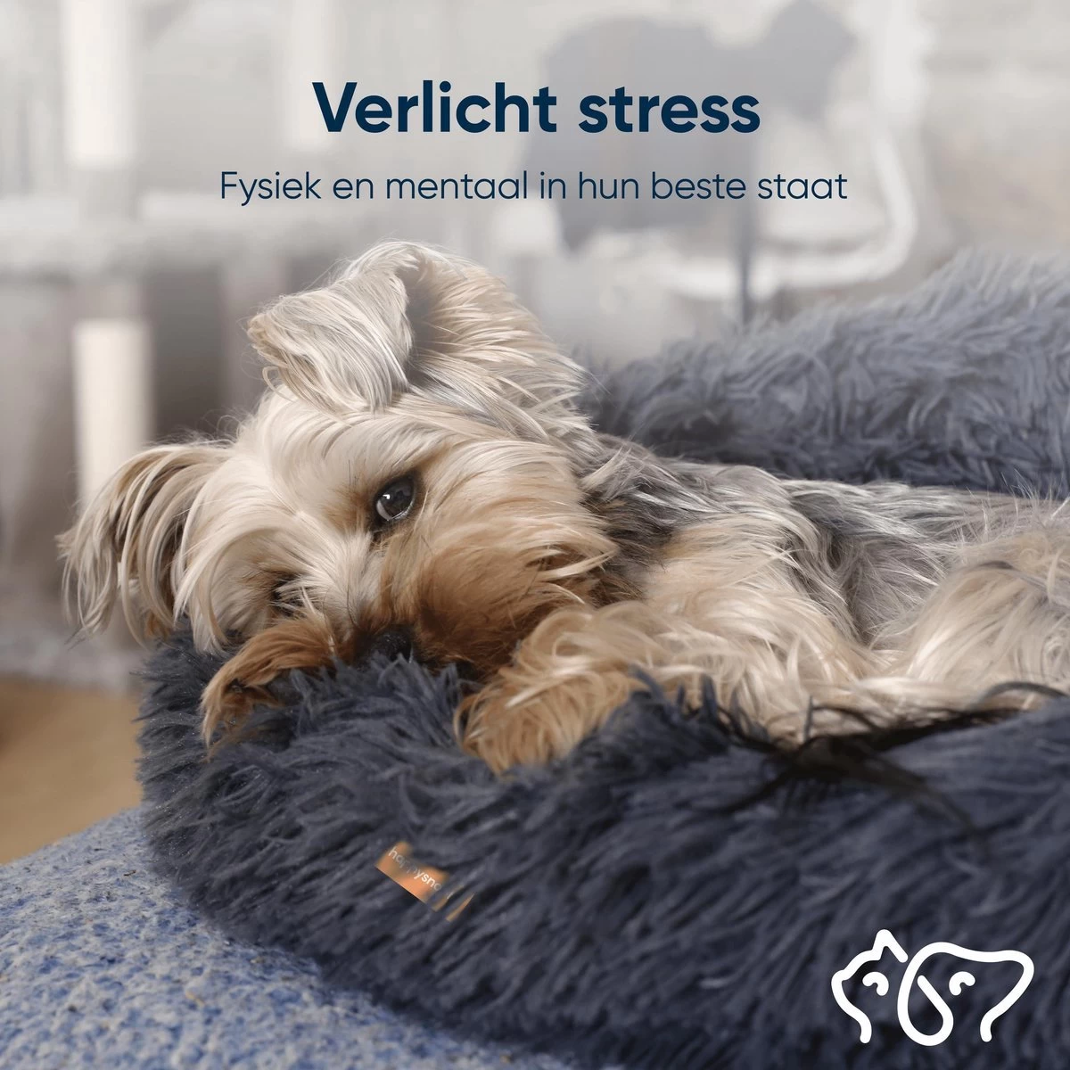 RK® Donut Hondenmand - Zacht Pluche Hondenmand - Hondenbed - 70cm - Hondenkussen - Kattenmand - Grijs Grey - Afbeelding 2