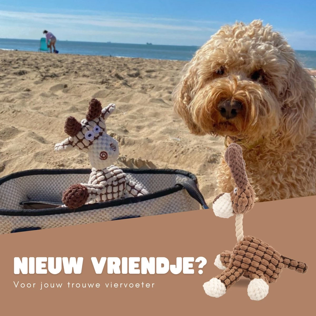 Dutchwide Honden - Knuffel - Met Piep - Extra Sterk - Speelgoed - Pluche - Hondenknuffel - Intelligentie - Afbeelding 4