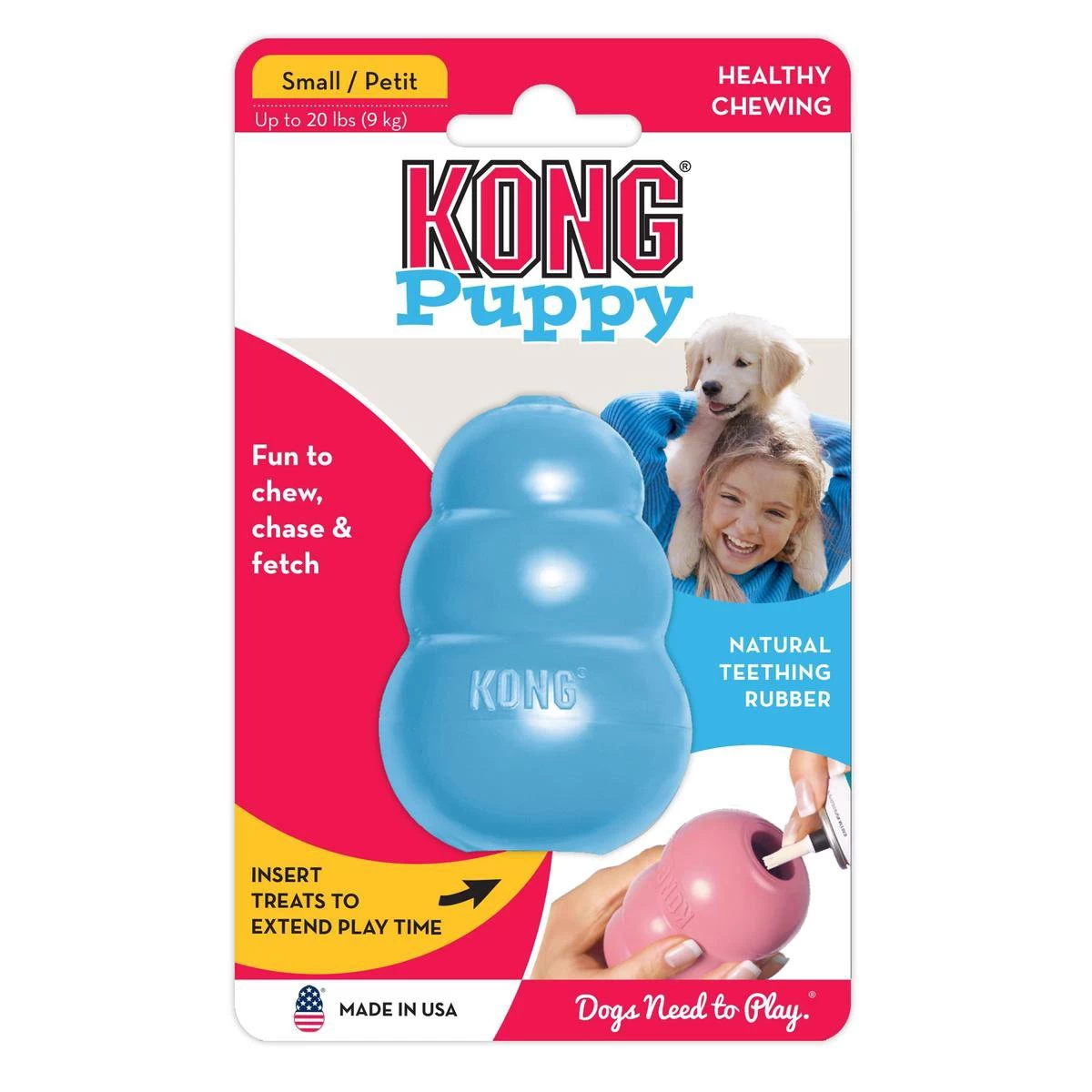 Kong Puppy - Kauwbot Hondenspeelgoed Small - Kauwbot - 85mm X 42mm - Groen/Wit - Afbeelding 6