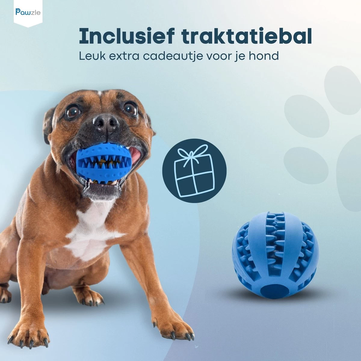 Pawzle Snuffelmat Hond - Likmat - Anti Schrokbak - Honden Speelgoed Intelligentie - Puppy - Inclusief Speelbal - 50x50cm - Blauw - Afbeelding 8