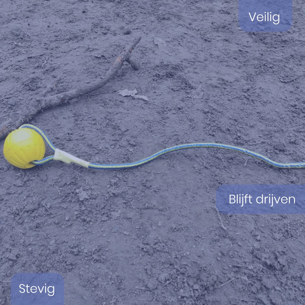 Leashr Honden Speelgoed - Bal Aan Touw - 2 Stuks - Touw - Koord - Kauwspeelgoed - Apporteer - Hond - 7 CM - Afbeelding 3