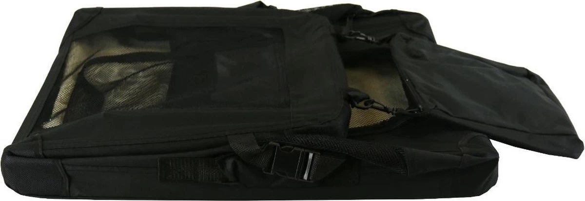 Auto Bench ReisBench Nylon Bench - Honden Bench XL Zwart 81x58x58cm | Stoffen Bench | Vouwbench | Softbench - Honden 25-35kilo - Afbeelding 4