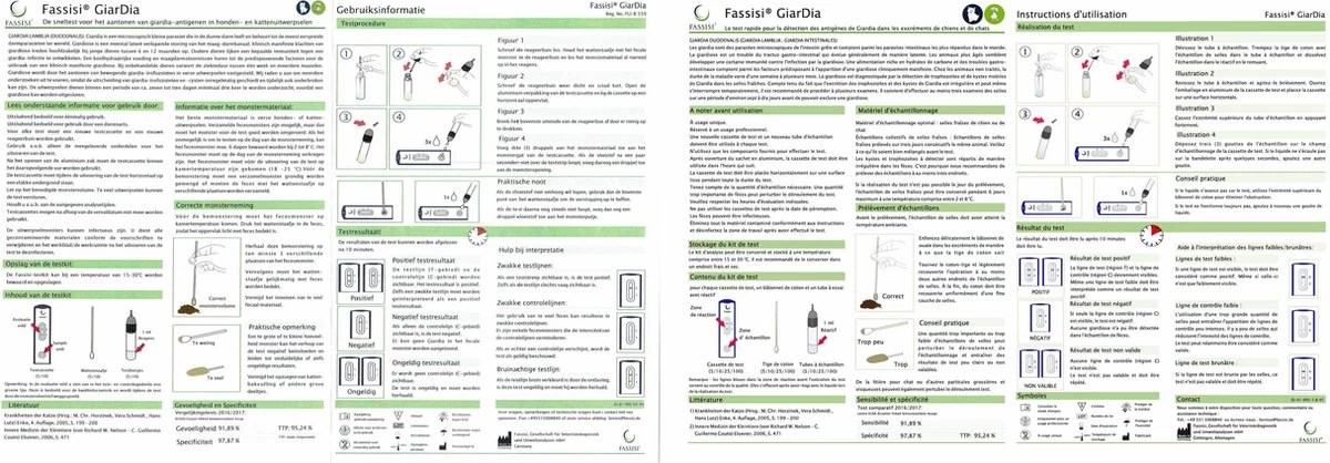 Fassisi Giardia Sneltest Hond & Kat (Ontlastingstest) 1 Stuk | Sneltest | Giardia | Darmparasiet | Diarree Hond | Diarree Kat - Afbeelding 2