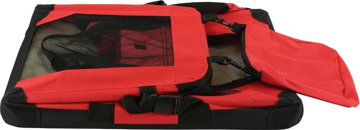 Topmast ReisBench Nylon Bench - Honden Bench XXXL Rood 102x69x69cm - Stoffen Bench - Vouwbench - Auto Bench - Honden 35-50kilo - Afbeelding 4