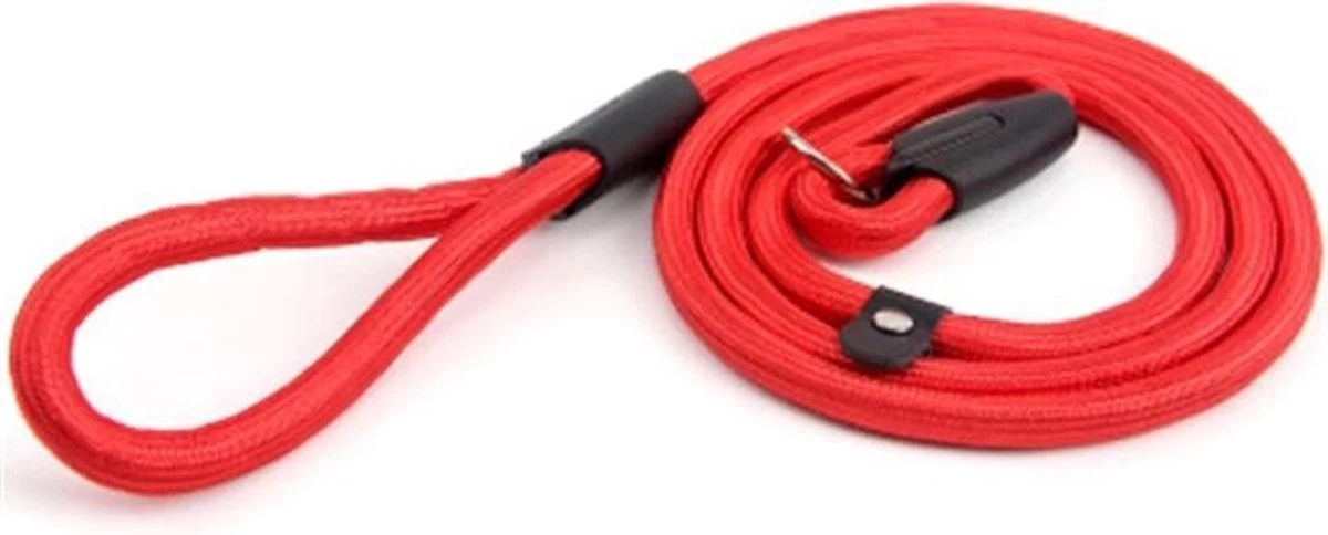 LOUZIR Cesar Millan Sliplijn Met Stop - Hondenriem - Rood - 130 Cm - Afbeelding 7