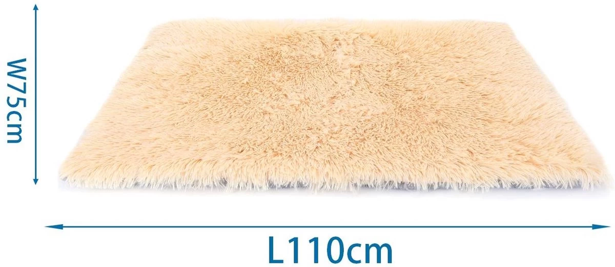 Nobleza Fluffy Benchkussen - Dierenkussen - Hondenkussen - Kattenkussen - Benchmat - Dierenmat - Hondenmat - Kattenmat - Crème - Maat L - Afbeelding 5