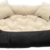 Ecco - Honden- En Kattenbed Met Kussen | Binnenmaat: 130x100 / Buitenmaat: 145x115cm - Beige / Zwart