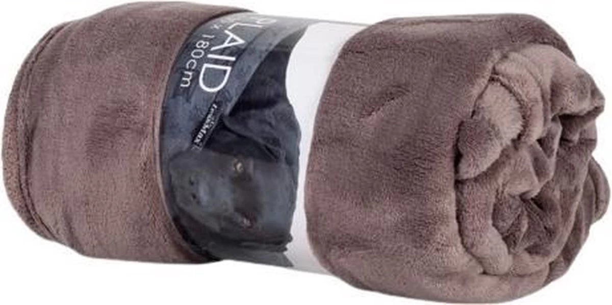 Lex & Max Fleece Plaid - 130x180cm - Taupe