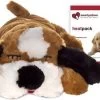 Snuggle Puppy Bruin/ Wit - Met Warmtebron En Hartslag Smart Pet Love