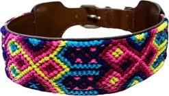 Hondenhalsband - Multikleur Neon - XL ( Nekomvang 53 - 63 Cm )