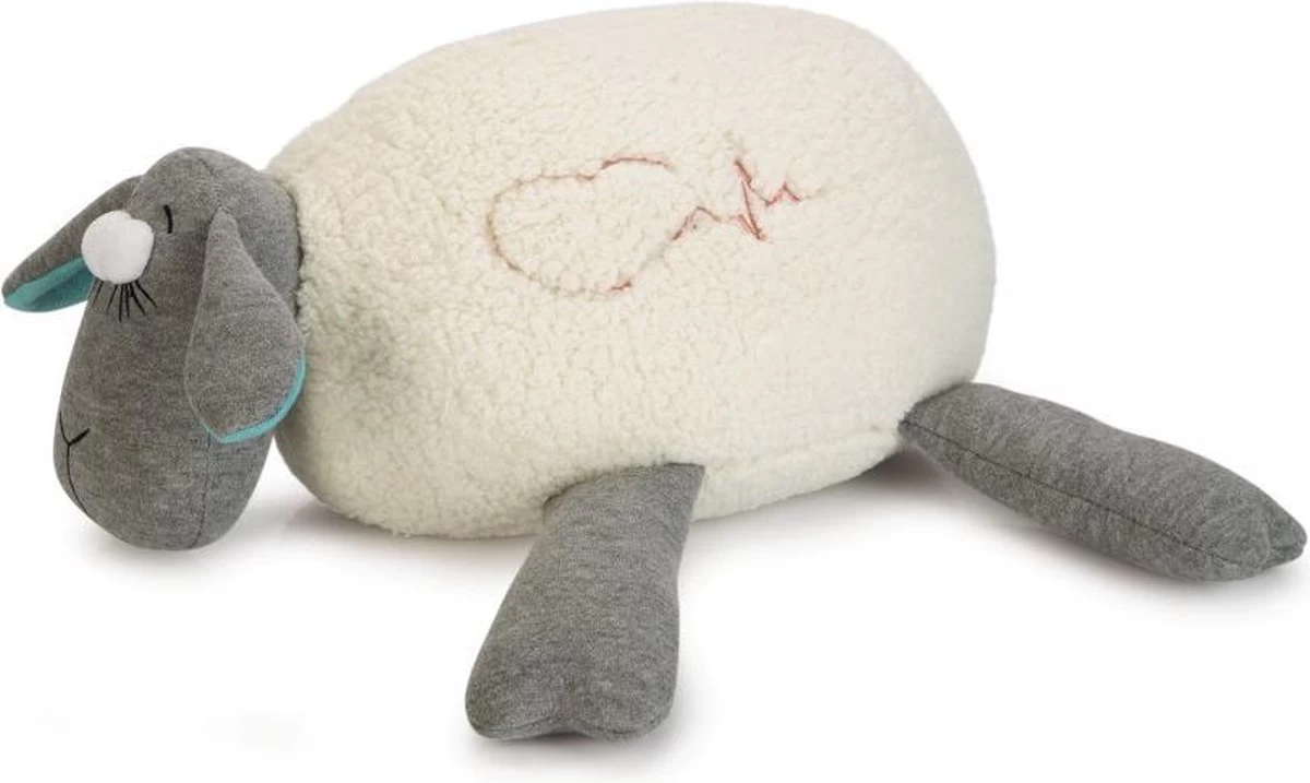 Beeztees Puppy Heartbeat - Hondenknuffel - Wit/Grijs - 35x20x14 Cm - Afbeelding 2