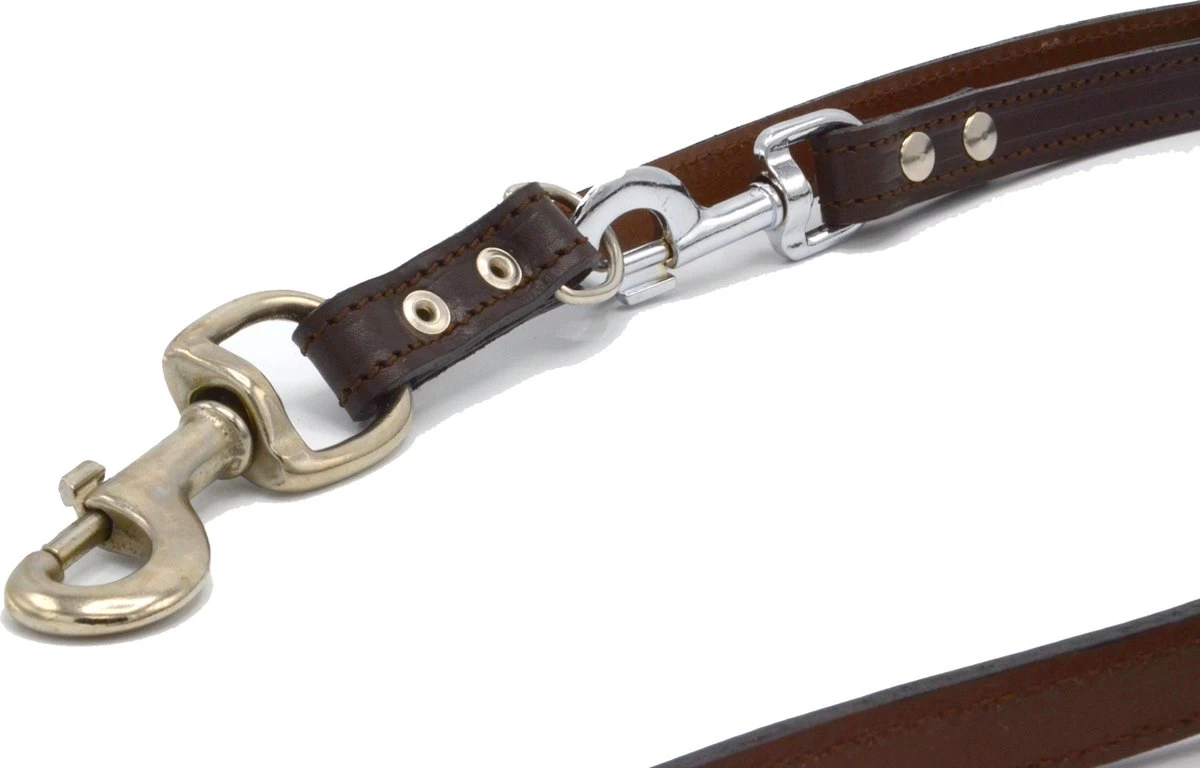 Verstelbare Trainingslijn Leer - 2 Meter - Bruin - Politielijn - Hondenriem - Hoge Kwaliteit Leer - Trainingslijn - Ambachtelijk Gemaakt In Portugal - Afbeelding 4