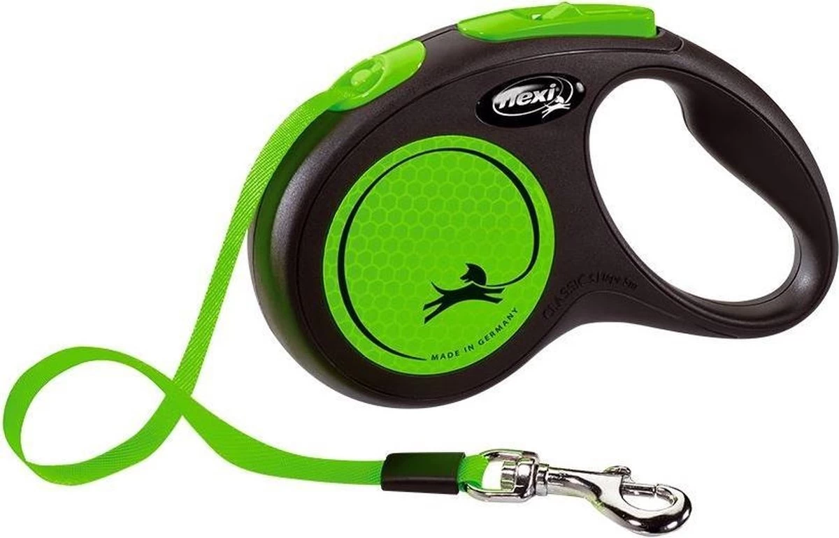 Flexi New Neon Tape - Hondenriem - Zwart/Groen - M - 5 M - (<25 Kg) - Afbeelding 12