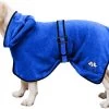 Bella & Balu Hondenbadjas Van Microvezel + Potendoek – Absorberende Badjas Voor Honden Om Te Drogen Na Het Baden, Zwemmen Of Wandelen In De Regen, M, Blauw