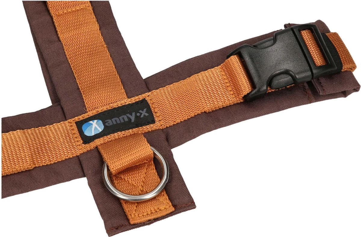 Anny.X Hondentuig Y Tuig Bruin Barnsteen Maat L Geschikt Voor Borstomvang 70-86cm - Afbeelding 3