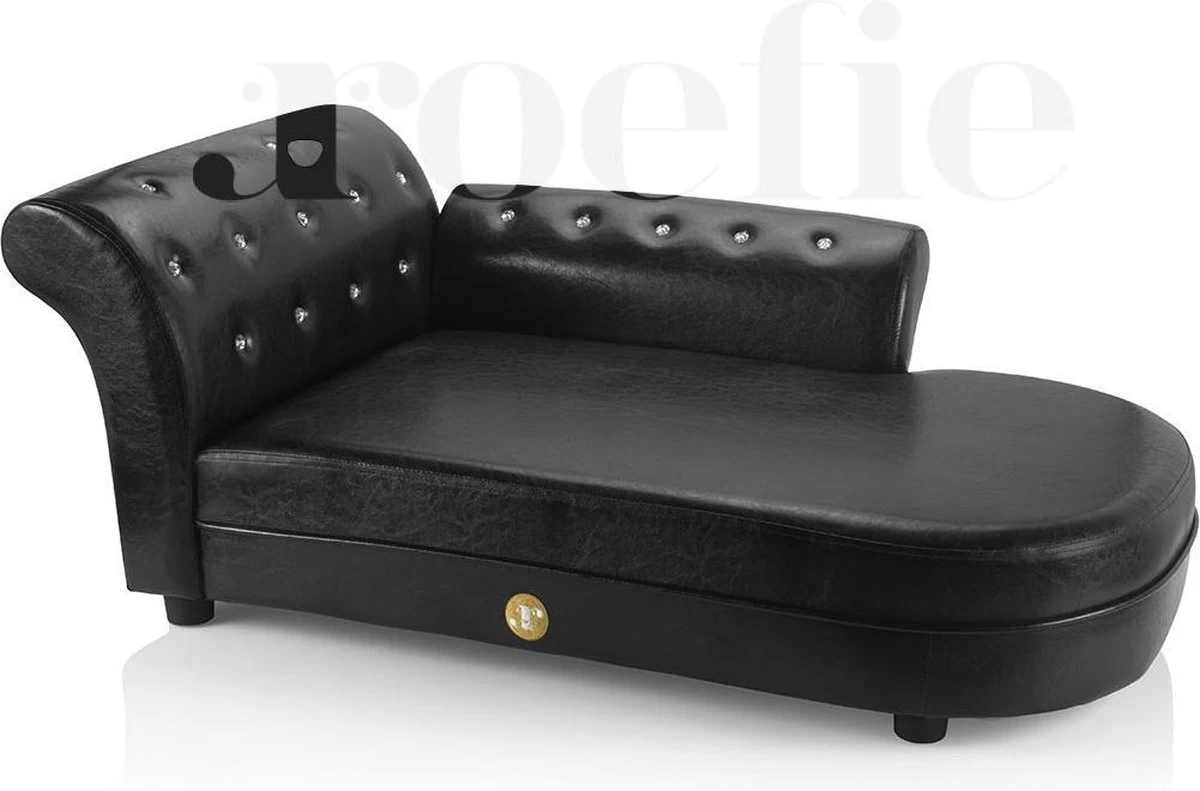 Roefie - Luxe Hondensofa CHIQUE - Zwart - Eco-leer
