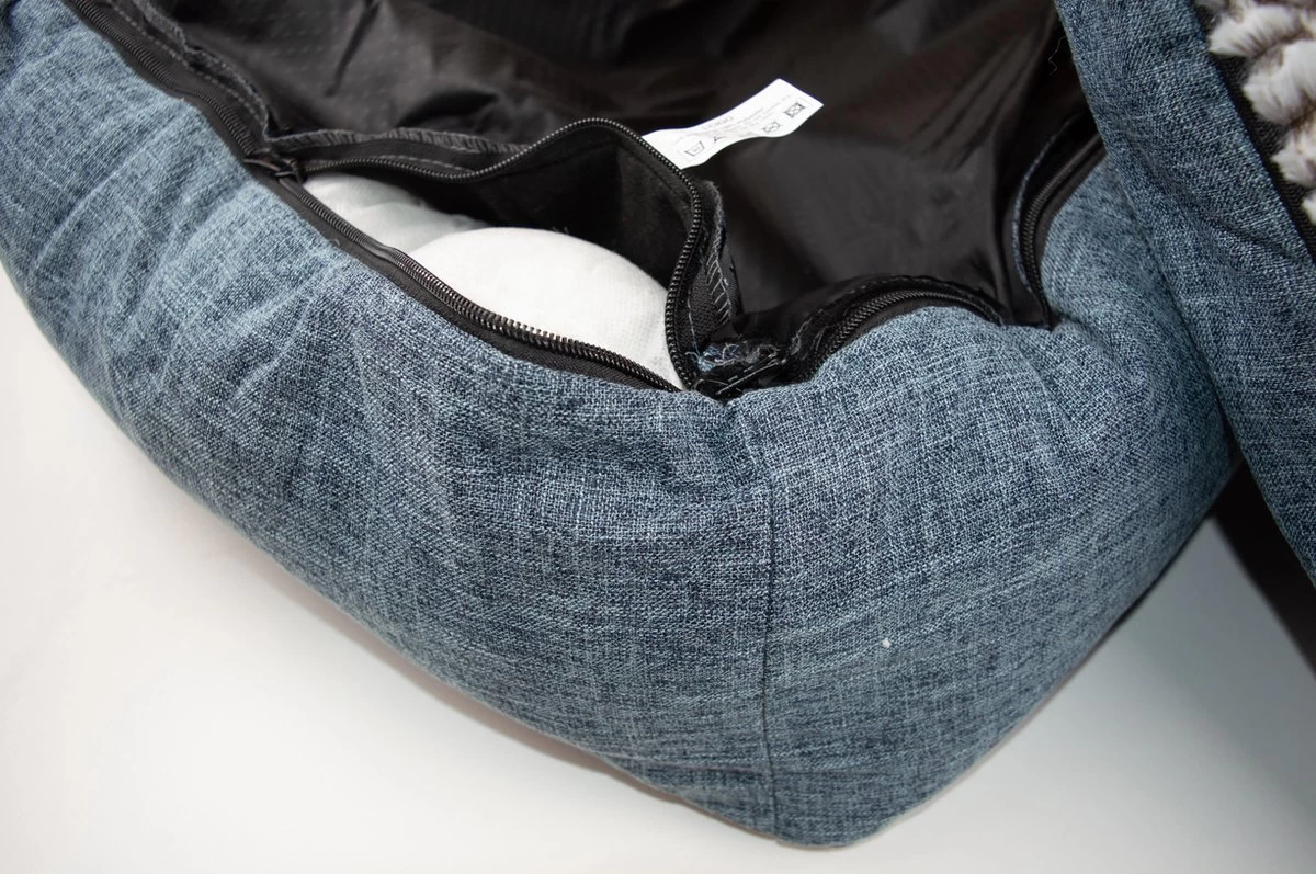 I-CiGO Homy Luxe - Hondenmand - In-kussen Dubbelzijdig Gebruik 70x60xH14cm/Blauw - Afbeelding 8