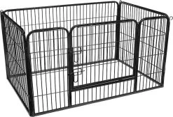 MIRA Home - Hondenbench - Bench - Met Deur - Metaal - Zwart - 122x80x70