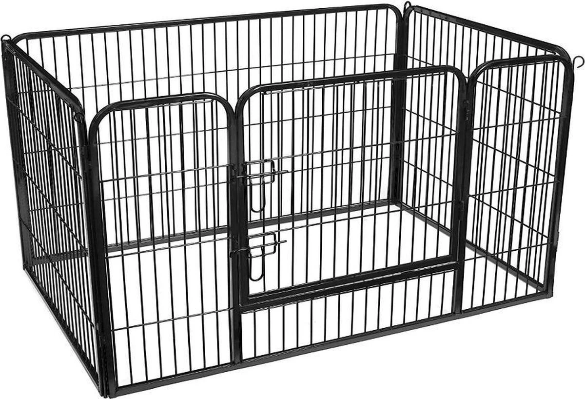 MIRA Home - Hondenbench - Bench - Met Deur - Metaal - Zwart - 122x80x70