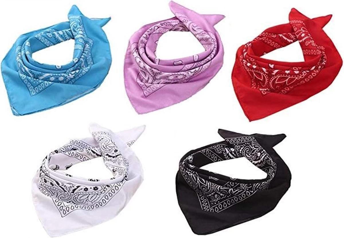 Merkloos Bandana - Roze - Unisex - Festival - Carnaval - Bandana Hond - Afbeelding 2