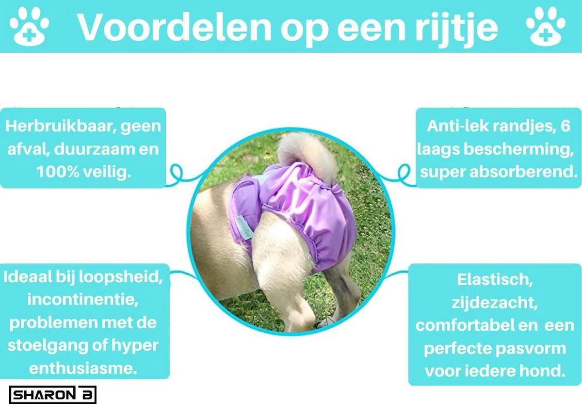 Loopsheidbroekje Hond - Bloemenprint - Maat XXL - Voor Grote Teefjes - Herbruikbaar - Hondenbroekje - Hondenluier - Loopsheid - Ongesteldheid - Voorkomt Ongewenste Zwangerschappen Bij Teefjes - Milieuvriendelijk - Verantwoord - Perfecte Pasvorm - Afbeelding 9