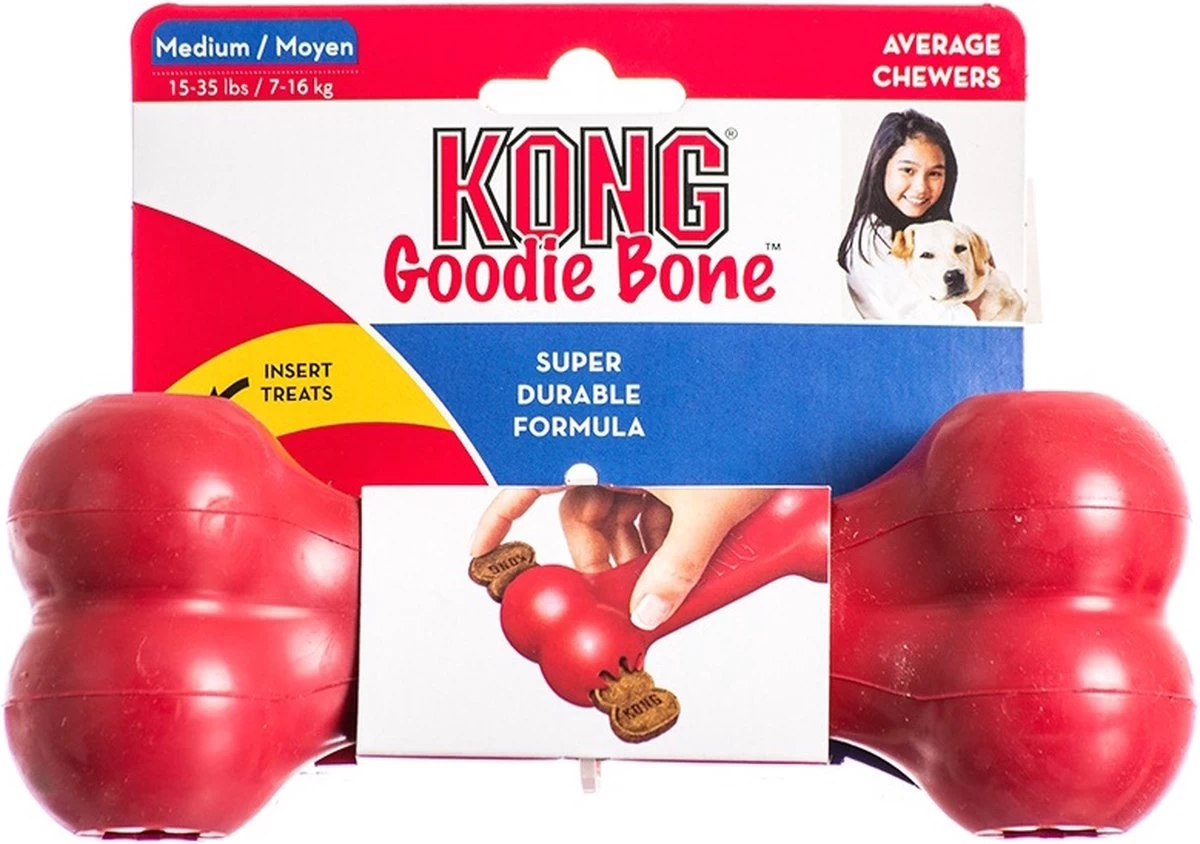 Kong Goodie Bone - Kauwspeelgoed - 178 Mm X 153 Mm X 51 Mm - Rood - 1 Stuk - Afbeelding 6