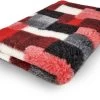 Vetbed Patchwork - Antislip Hondenmat - 100 X 75 Cm - Rood - Benchmat - Hondenkleed - Voor Honden - Machine Wasbaar